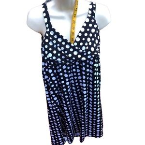 A-LIST large v-neck black & white classic Polka Dot print dress NWOT